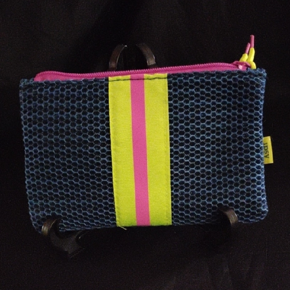 Ipsy Blue and White Cosmetic Bag